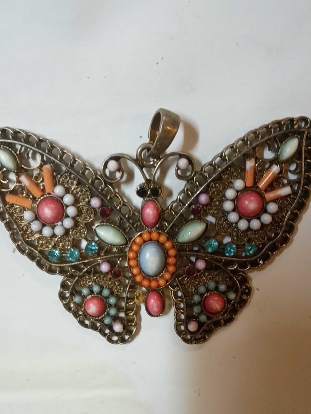Boho Multicolor Butterfly Pendant Necklace - Women Jewelry
